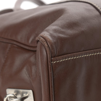 Prada Soft Calfskin Satchel Brown 7 of 11