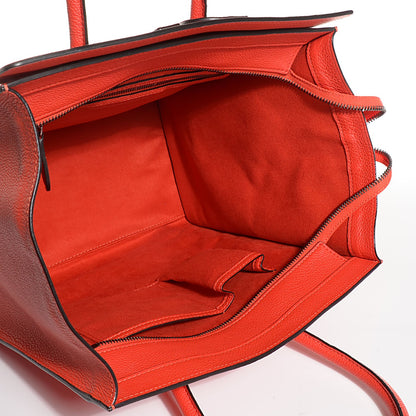 Celine Drummed Calfskin Mini Luggage Vermillion 5 of 8