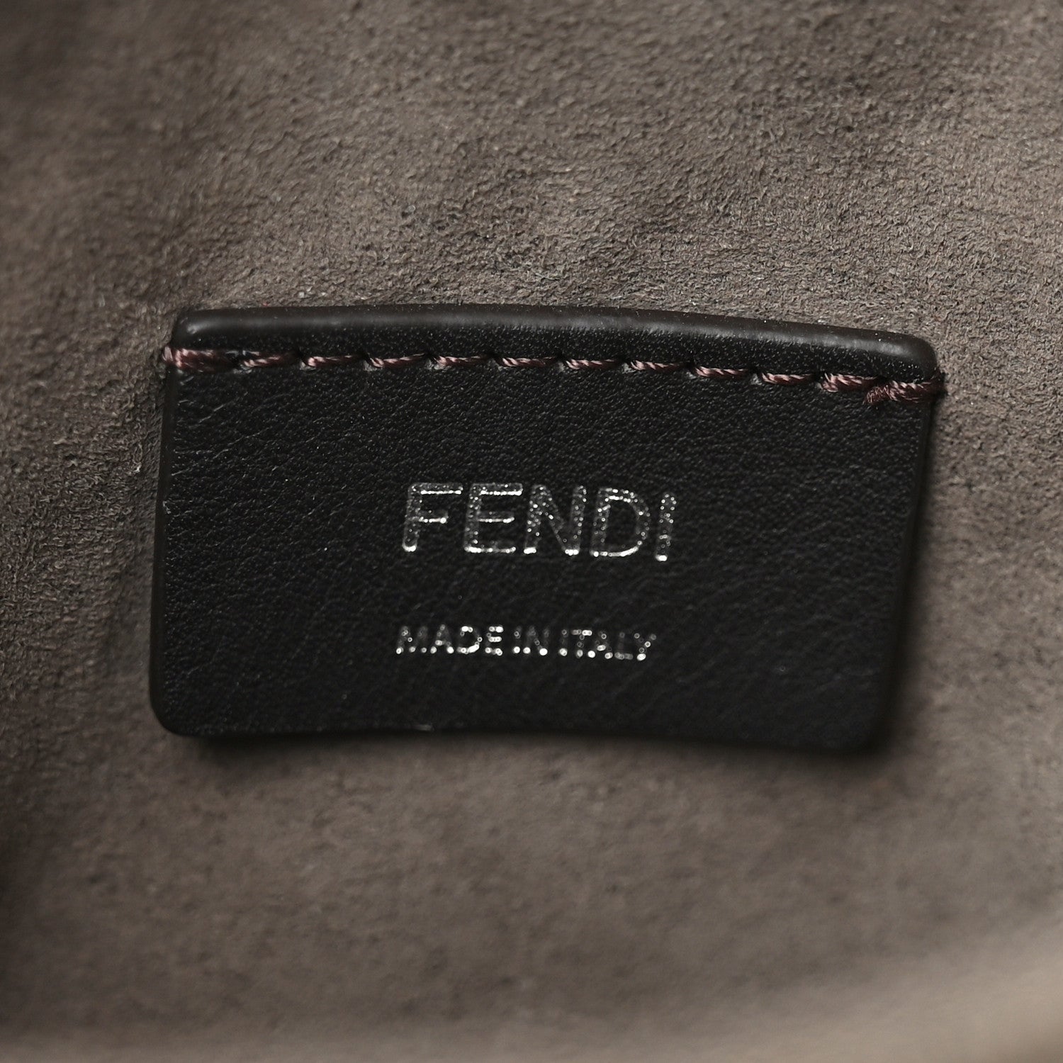Fendi Vitello Catalan Mirror Canvas Fabric Jacquard FF 1974 Mini Mon Tresor Bucket Bag Ebano Argento 6 of 10