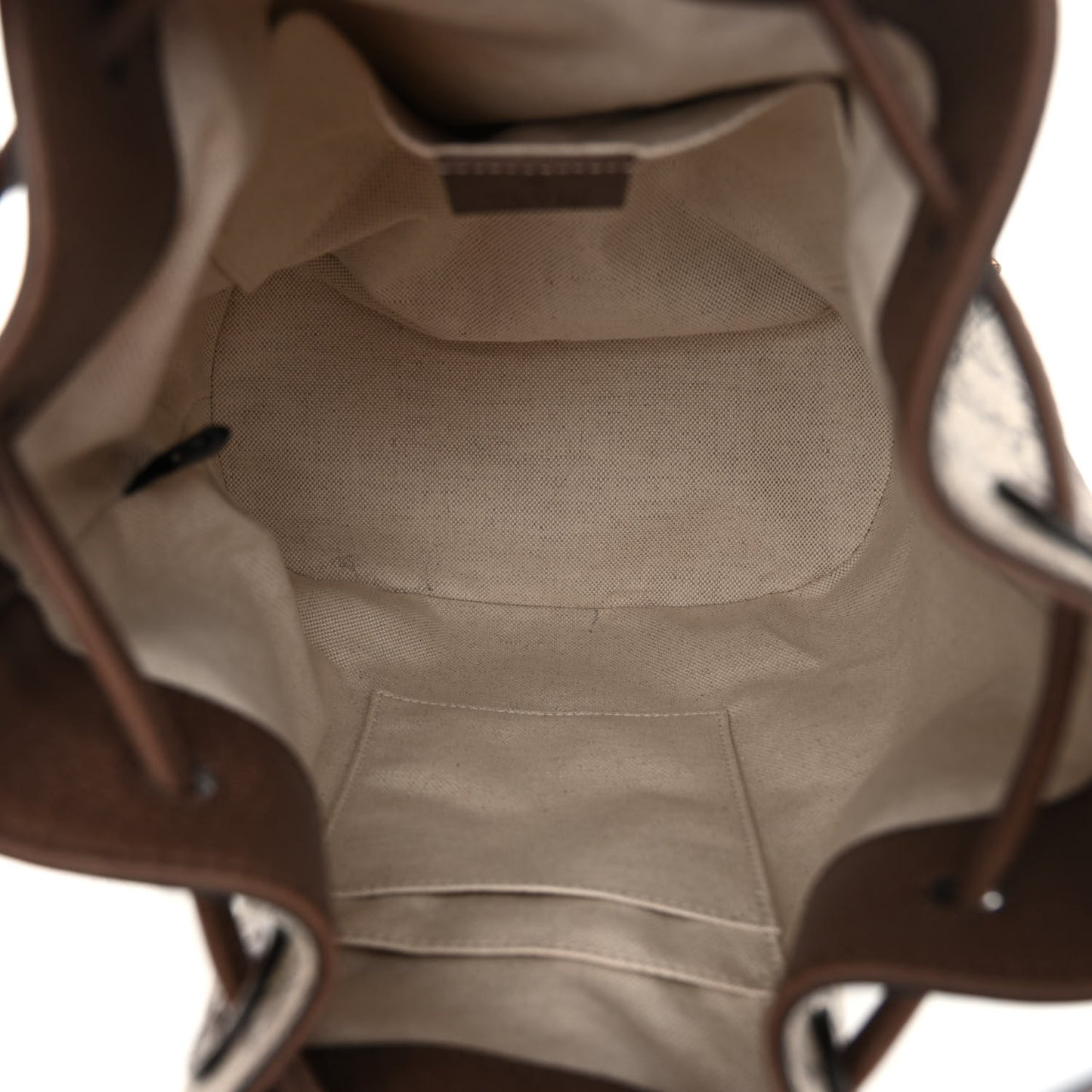 GG Supreme Monogram Neo Vintage Drawstring Bucket Backpack Beige New Acero Crop