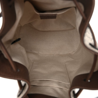 Gucci GG Supreme Monogram Neo Vintage Drawstring Bucket Backpack Beige New Acero Crop 5 of 9