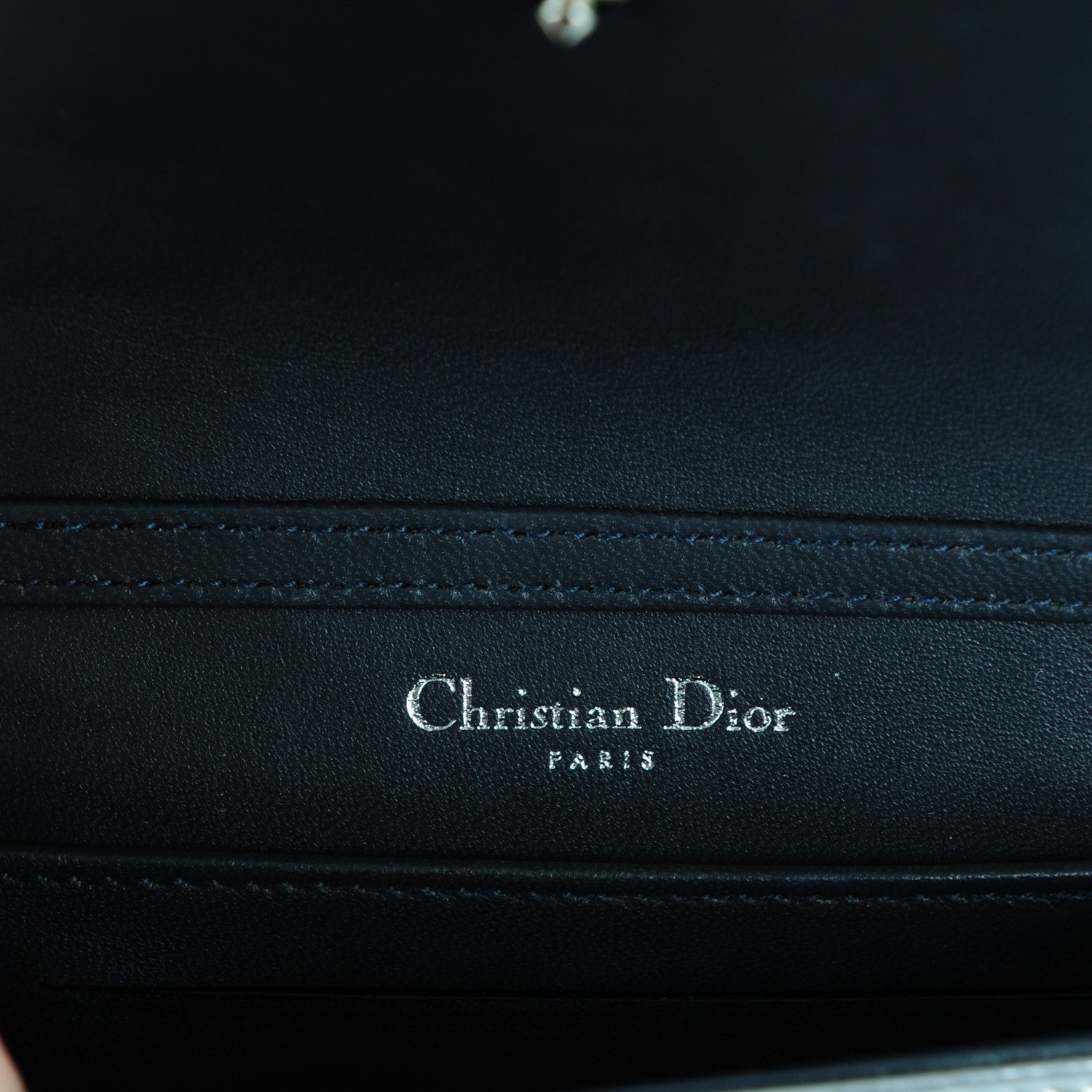 Christian Dior Metallic Patent Micro-Cannage Baby Diorama Flap Bag Silver 6 of 7