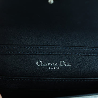 Christian Dior Metallic Patent Micro-Cannage Baby Diorama Flap Bag Silver 6 of 7