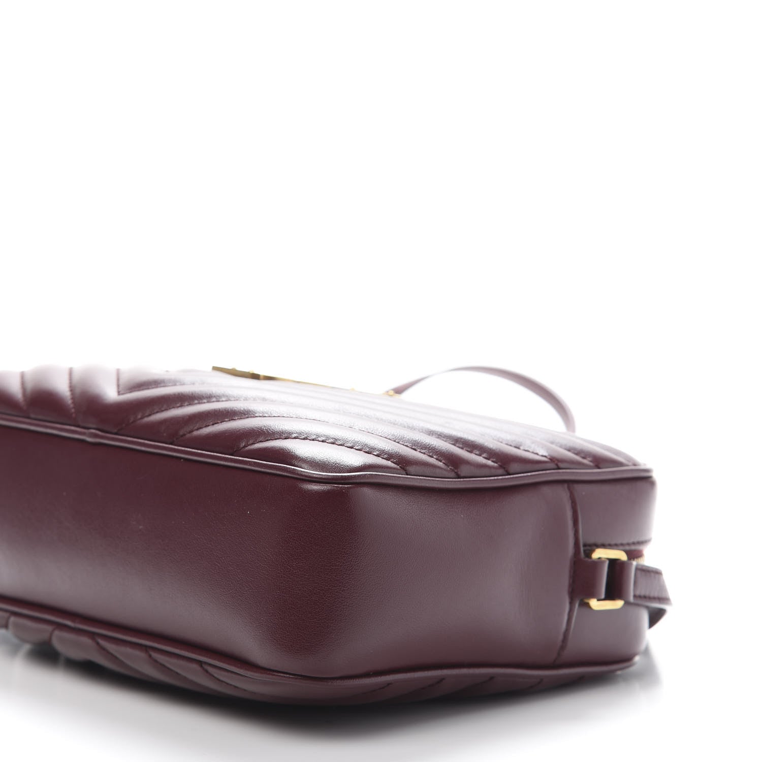Saint Laurent Calfskin Matelasse Monogram Lou Camera Bag Dark Legion Red 9 of 10