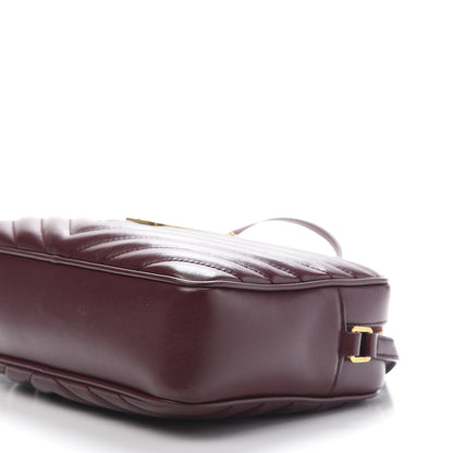 Saint Laurent Calfskin Matelasse Monogram Lou Camera Bag Dark Legion Red 9 of 10