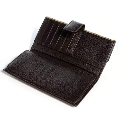 Gucci Monogram Metal Bar Continental Flap Wallet Beige Ebony Dark Brown 4 of 8