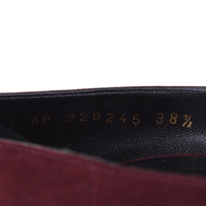 Saint Laurent Suede Janis 105 Platform Pumps 38.5 Burgundy 10 of 11