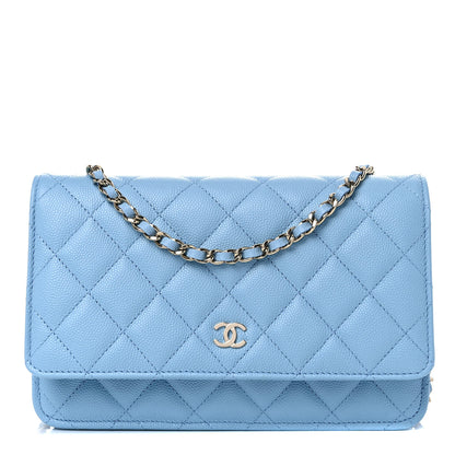 Chanel Caviar Quilted Wallet On Chain WOC Blue 1 of 10