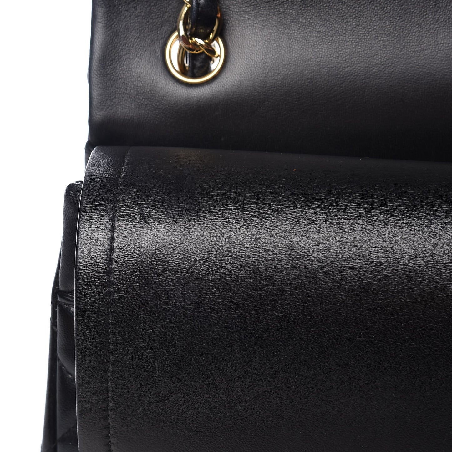 Lambskin Quilted Jumbo Double Flap Black