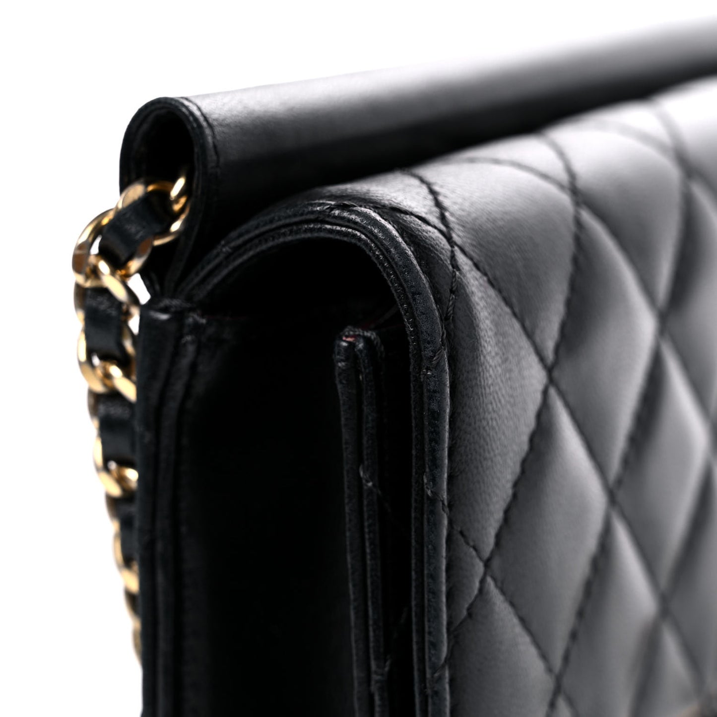 Lambskin Quilted Medium Crossing Times Flap Black