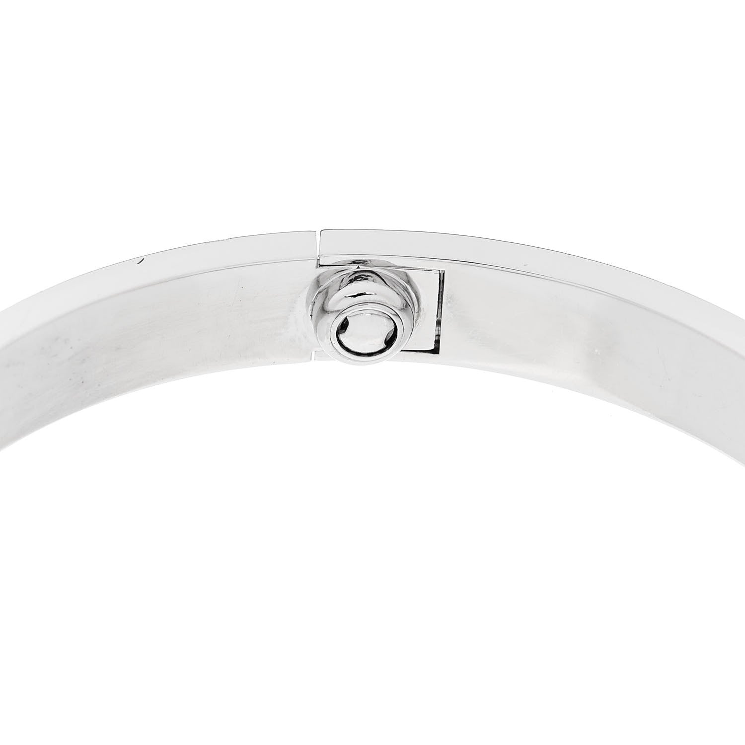Cartier 18K White Gold 4 Diamond LOVE Bracelet 17 8 of 9