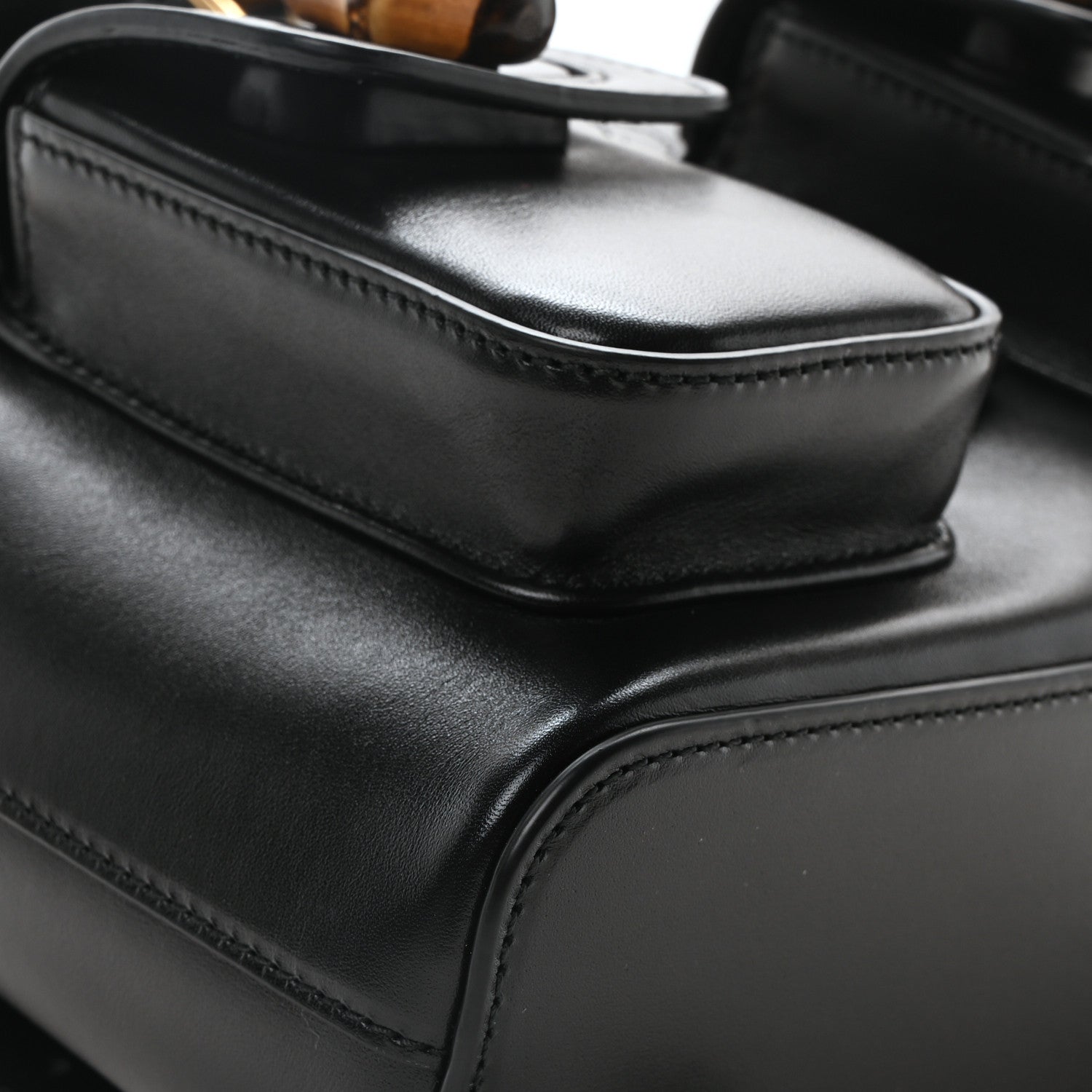 Gucci Calfskin Bamboo Backpack Black 9 of 10