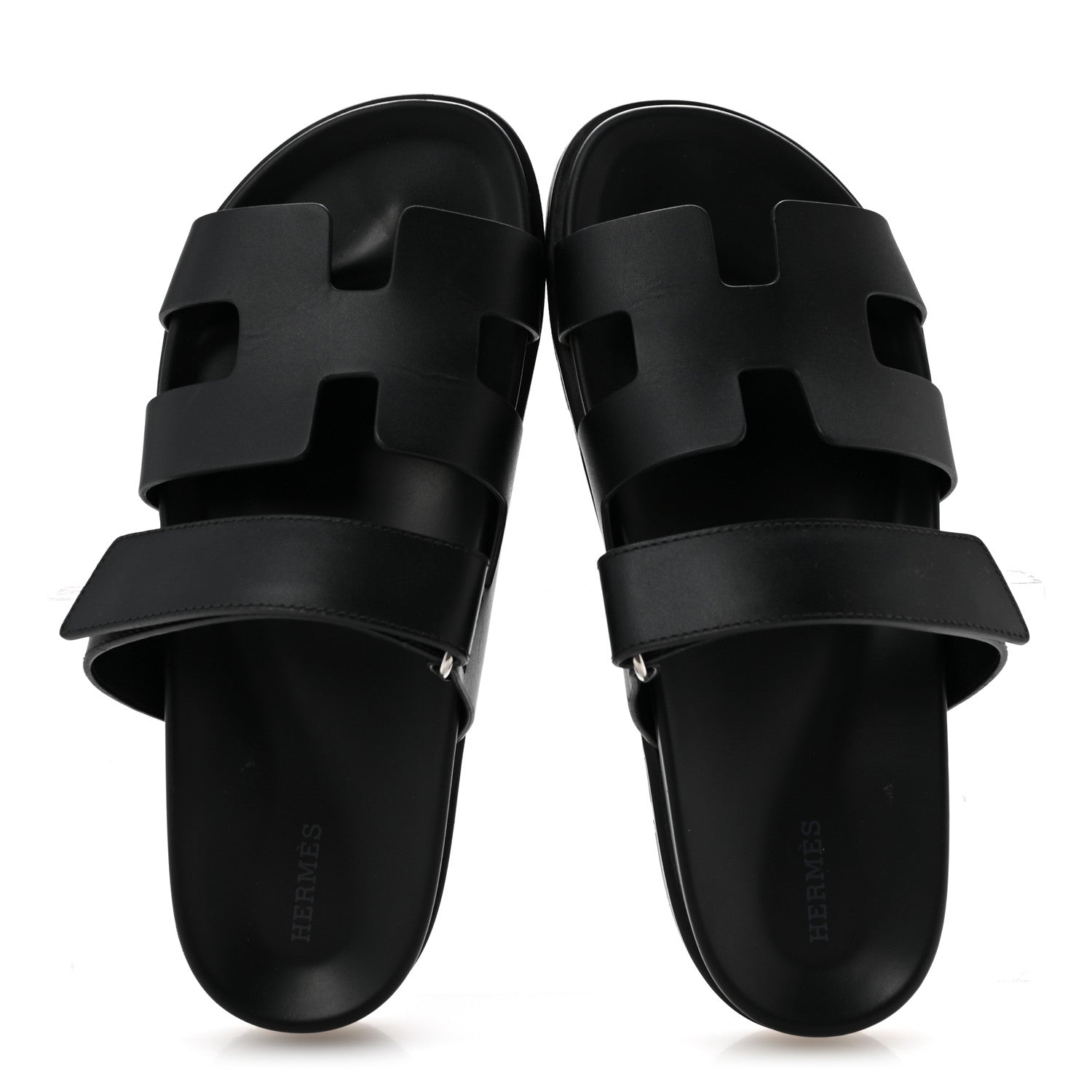 Hermes Calfskin Womens Chypre Sandals 41 Black 2 of 9