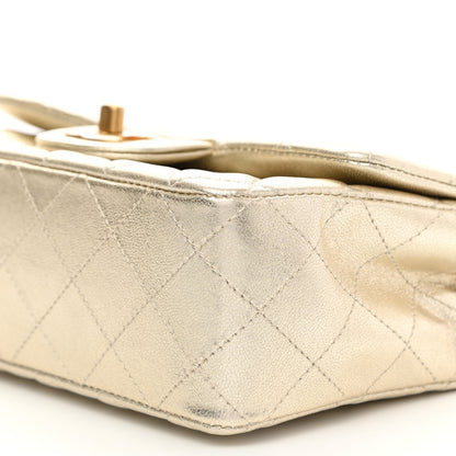 Chanel Metallic Lambskin Quilted Mini Rectangular Flap Gold 9 of 10