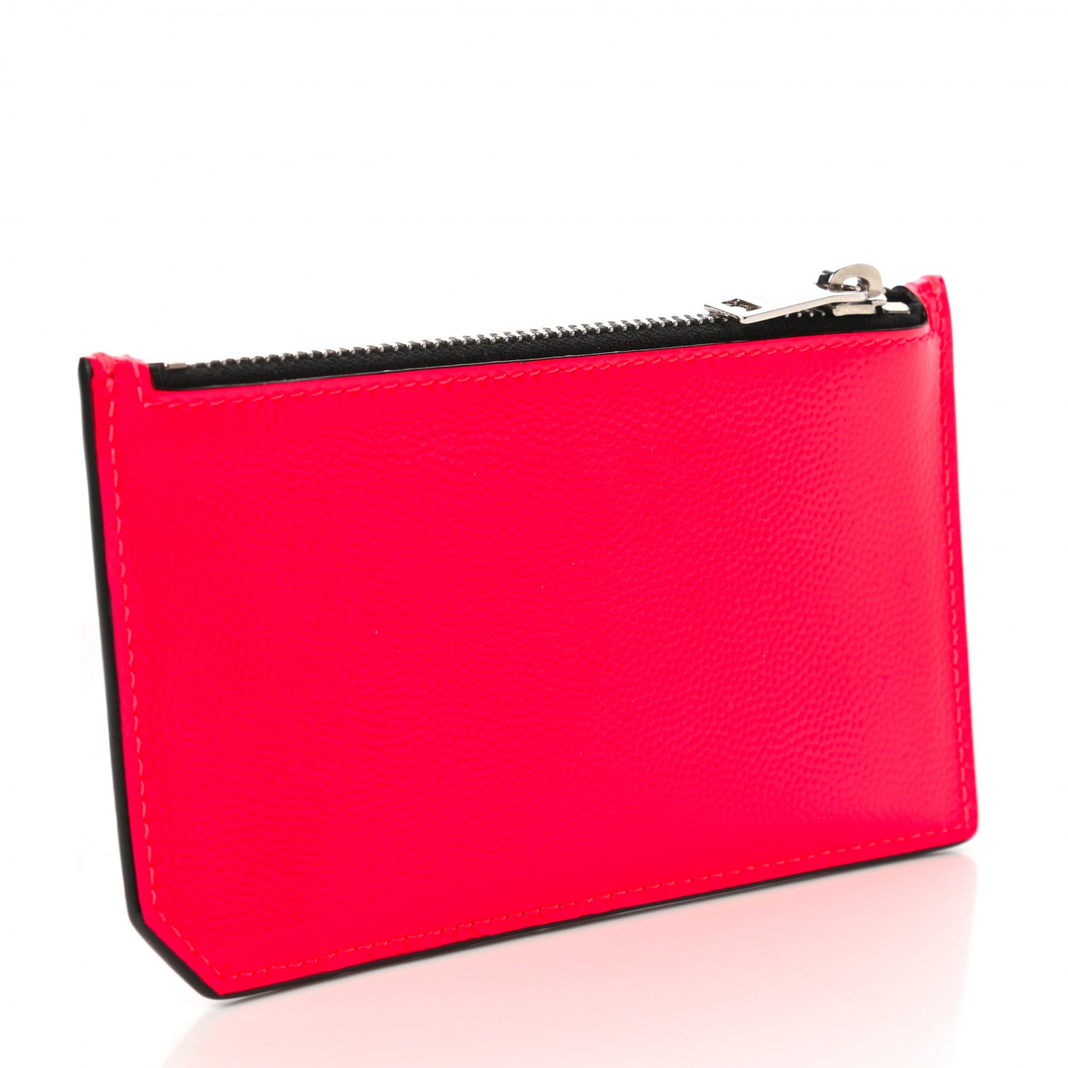 Saint Laurent Patent Grain de Poudre 5 Fragments Zip Pouch Card Holder Neon Pink 3 of 11