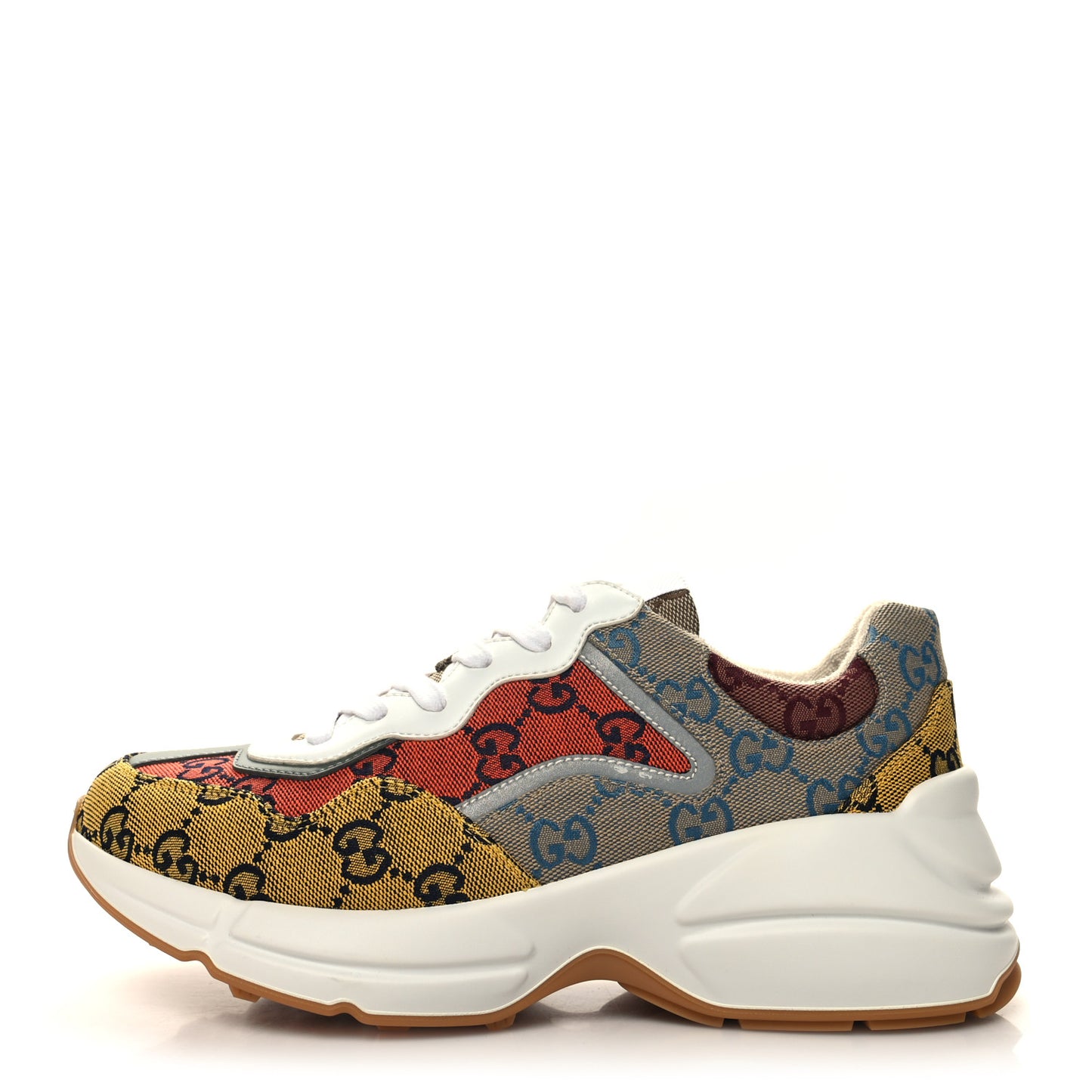 Monogram Multicolor Demetra Womens Rhyton Sneakers 38.5 Yellow Blue Great White Tabasco
