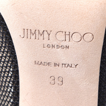Jimmy Choo Techno Raffia Nappa Sayra 100 Ankle Booties 39 Black 7 of 8