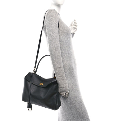 Balenciaga Natural Smooth Calfskin Medium Rodeo Top Handle Handbag Black 2 of 9