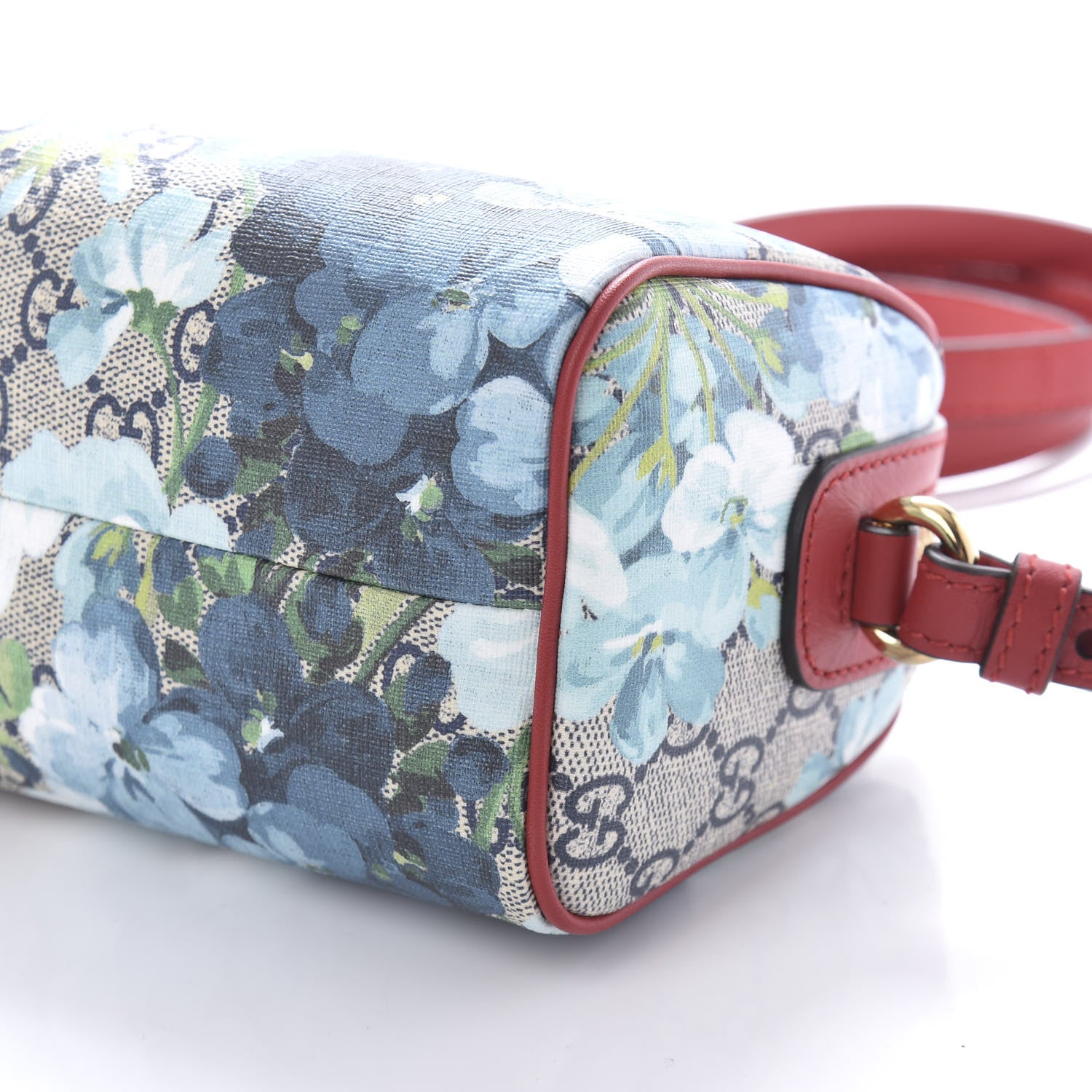 Gucci GG Supreme Monogram Blooms Mini Boston Navy Blue Hibiscus 8 of 12