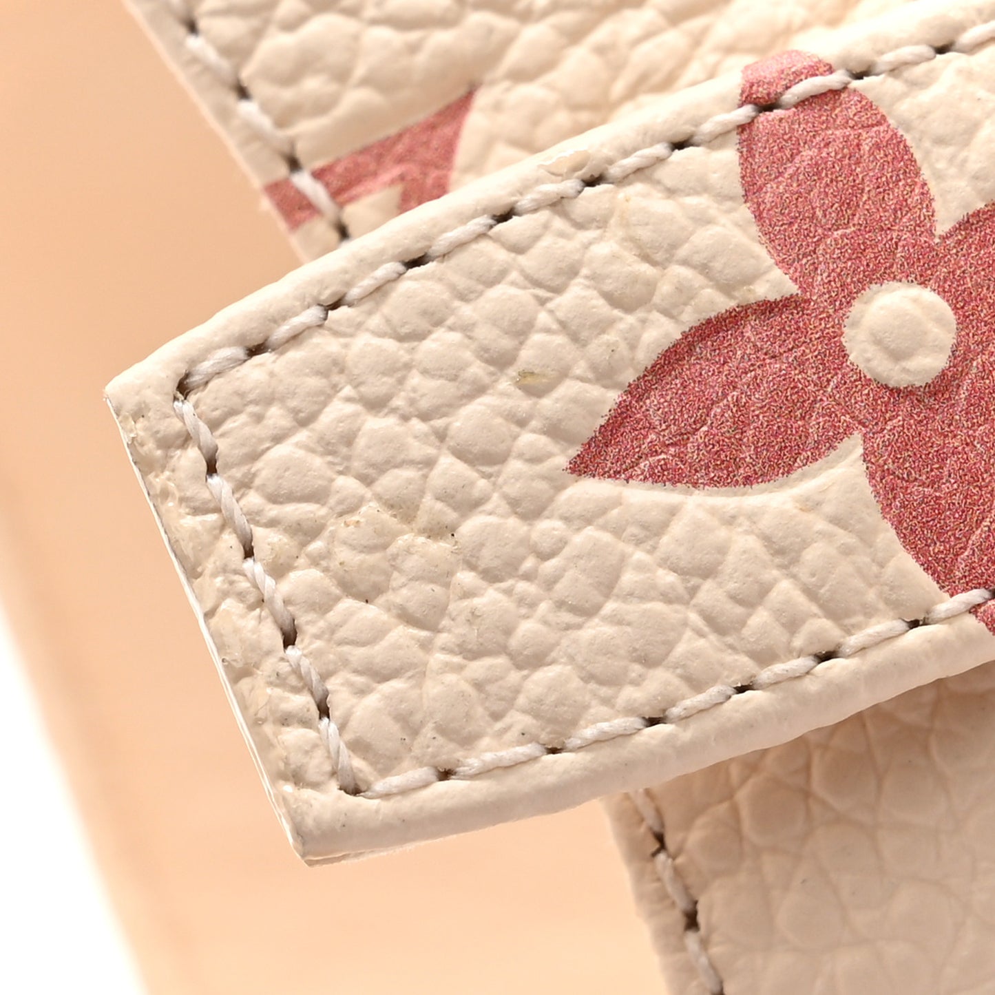 Calfskin Monogram Embossed Espadrille Wedge Sandals 39 Creme Bois De Rose