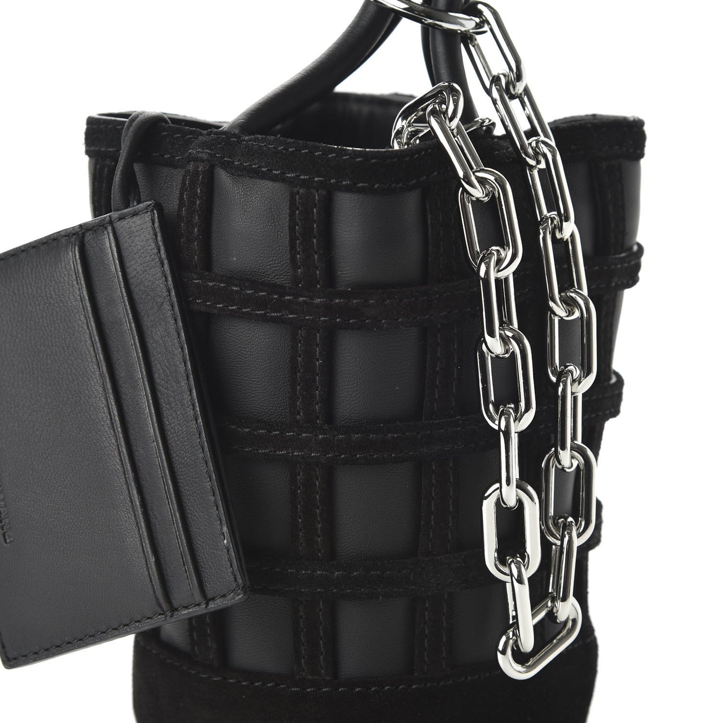 Suede Calfskin Roxy Mini Bucket Bag Black