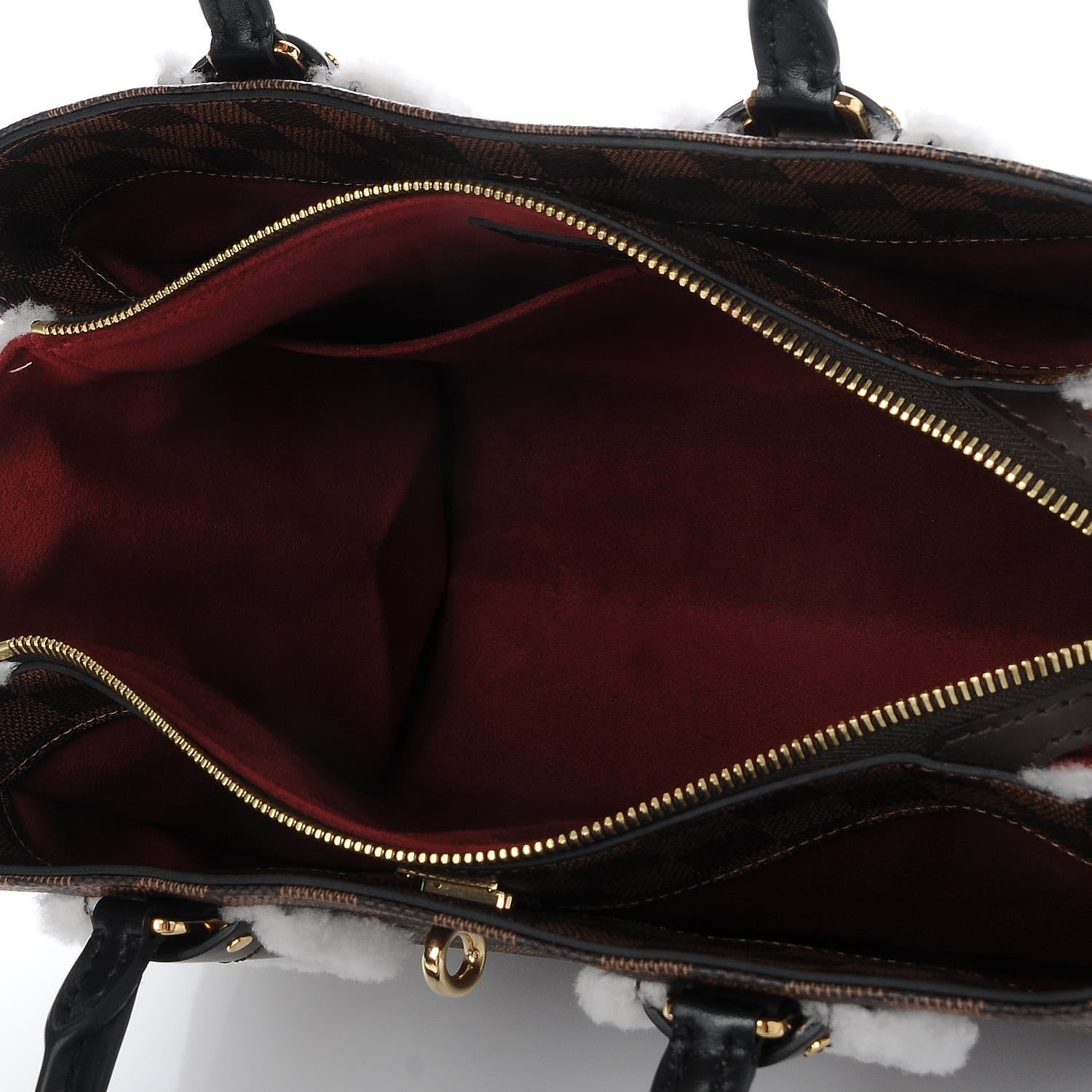 Louis Vuitton Damier Ebene Shearling Normandy 6 of 9