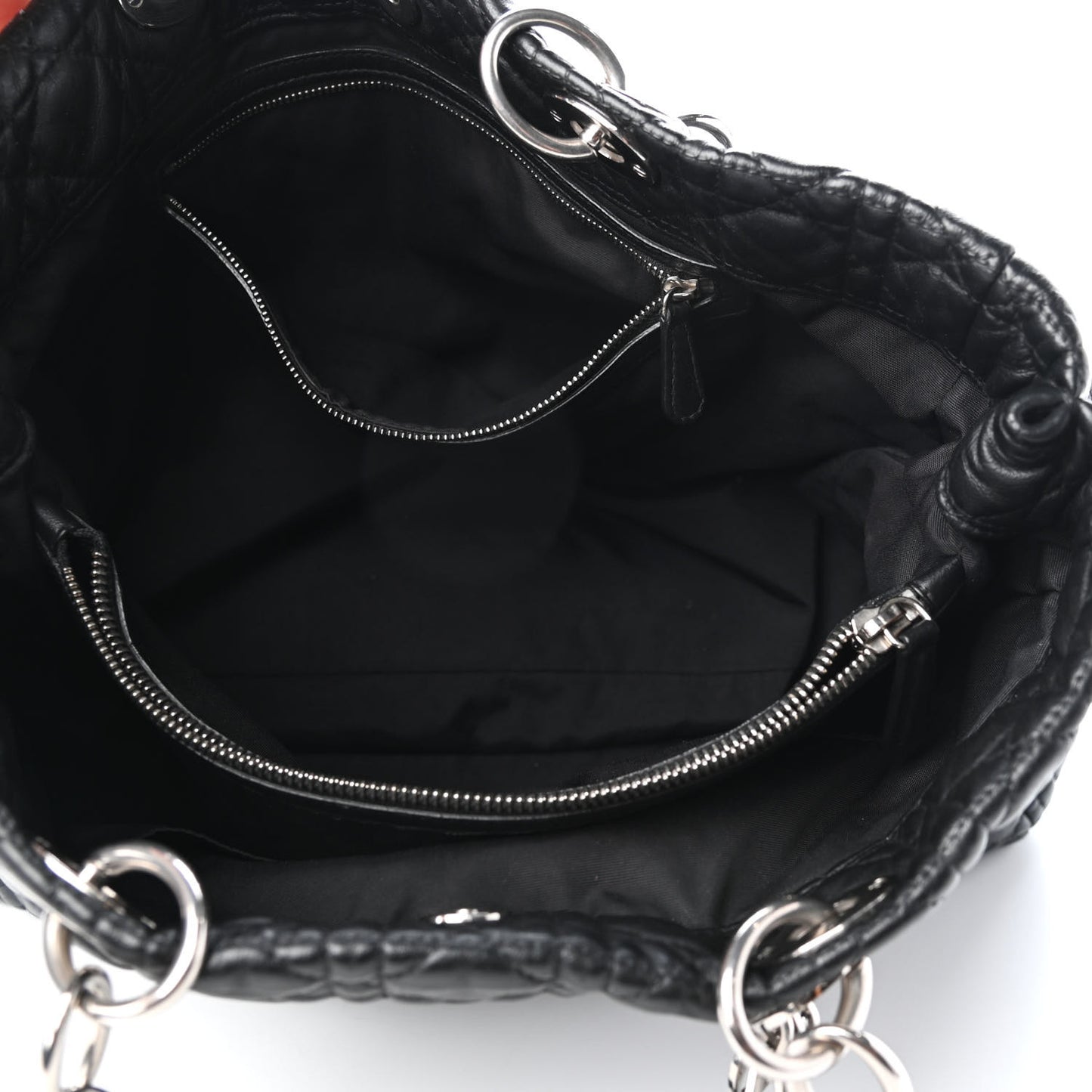 Lambskin Cannage Large Dior Soft Shopping Tote Black