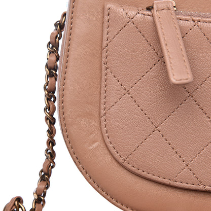Chanel Shiny Calfskin Goatskin Quilted Small Coco Curve Messenger Flap Beige 15 of 16