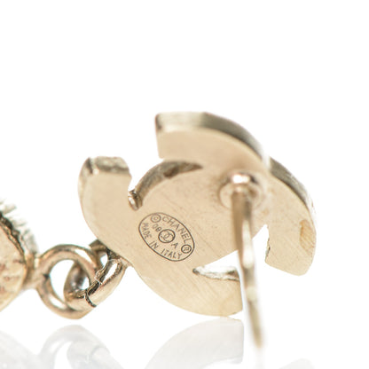 Chanel Crystal CC Drop Earrings Gold 3 of 4