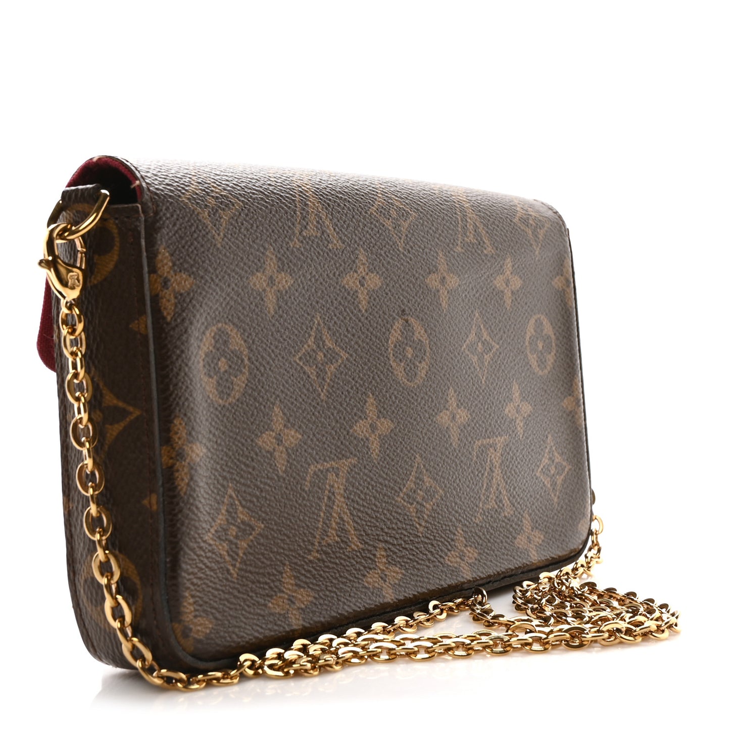 Monogram Pochette Felicie Chain Wallet Fuchsia