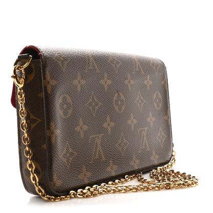 Louis Vuitton Monogram Pochette Felicie Chain Wallet Fuchsia 4 of 12