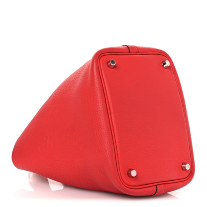 Hermes Taurillon Clemence Picotin Lock 18 PM Rouge Tomate 4 of 11