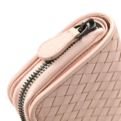 Bottega Veneta Nappa Intrecciato Small Bi-Fold Zip Wallet Pink 10 of 12