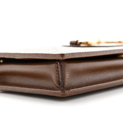 Gucci GG Supreme Monogram Azalea Calfskin Horsebit 1955 Wallet On Chain Beige Ebony Brown Sugar 9 of 10