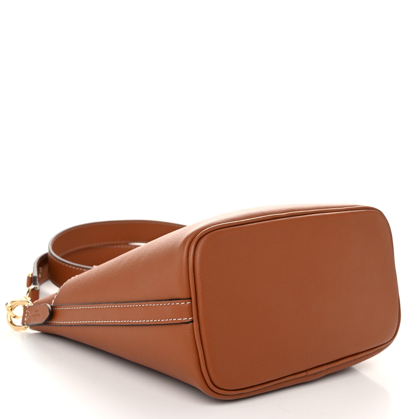 Calfskin Lock and Walk Bucket Cognac