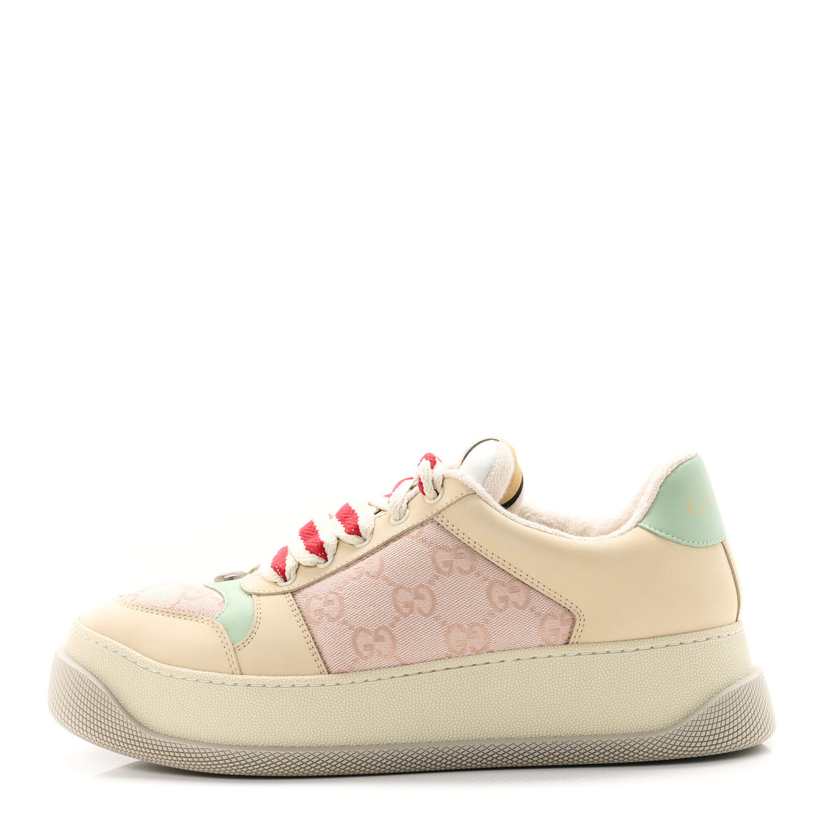 Gucci New Canvas GG Monogram Nubuck Womens Screener 50mm Sneakers 41 Skin Rose Dark Skin Rose Multicolor 1 of 10