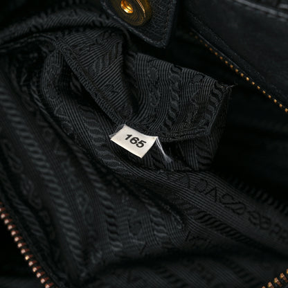Prada Patent Woven Tote Black 7 of 12
