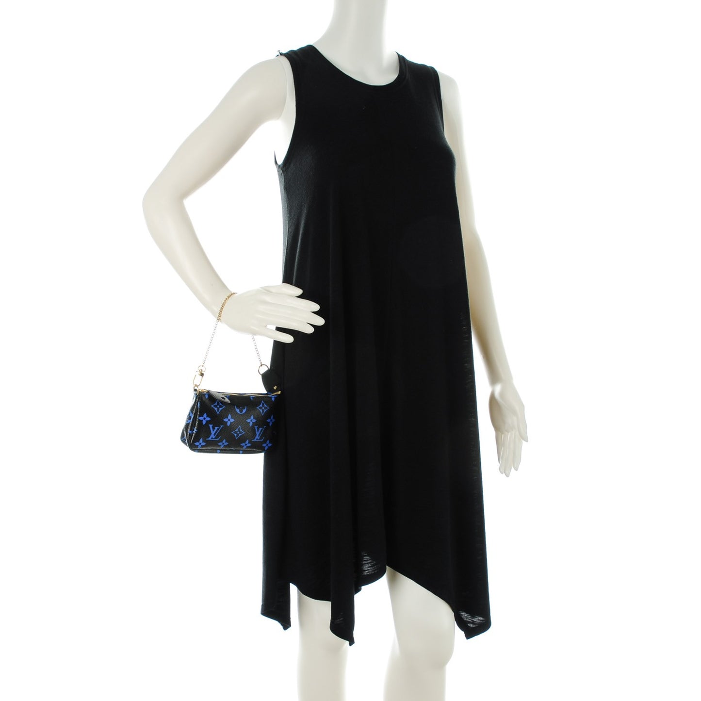 Colored Monogram Mini Pochette Accessories Blue Black
