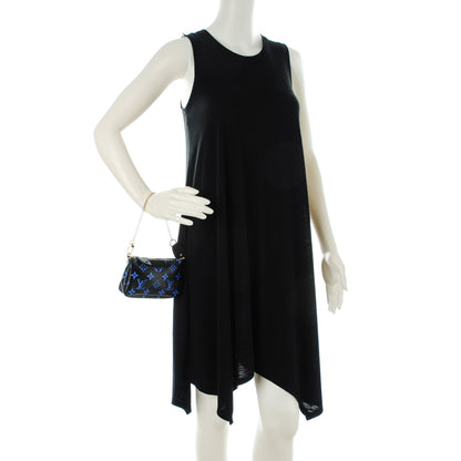 Louis Vuitton Colored Monogram Mini Pochette Accessories Blue Black 2 of 6