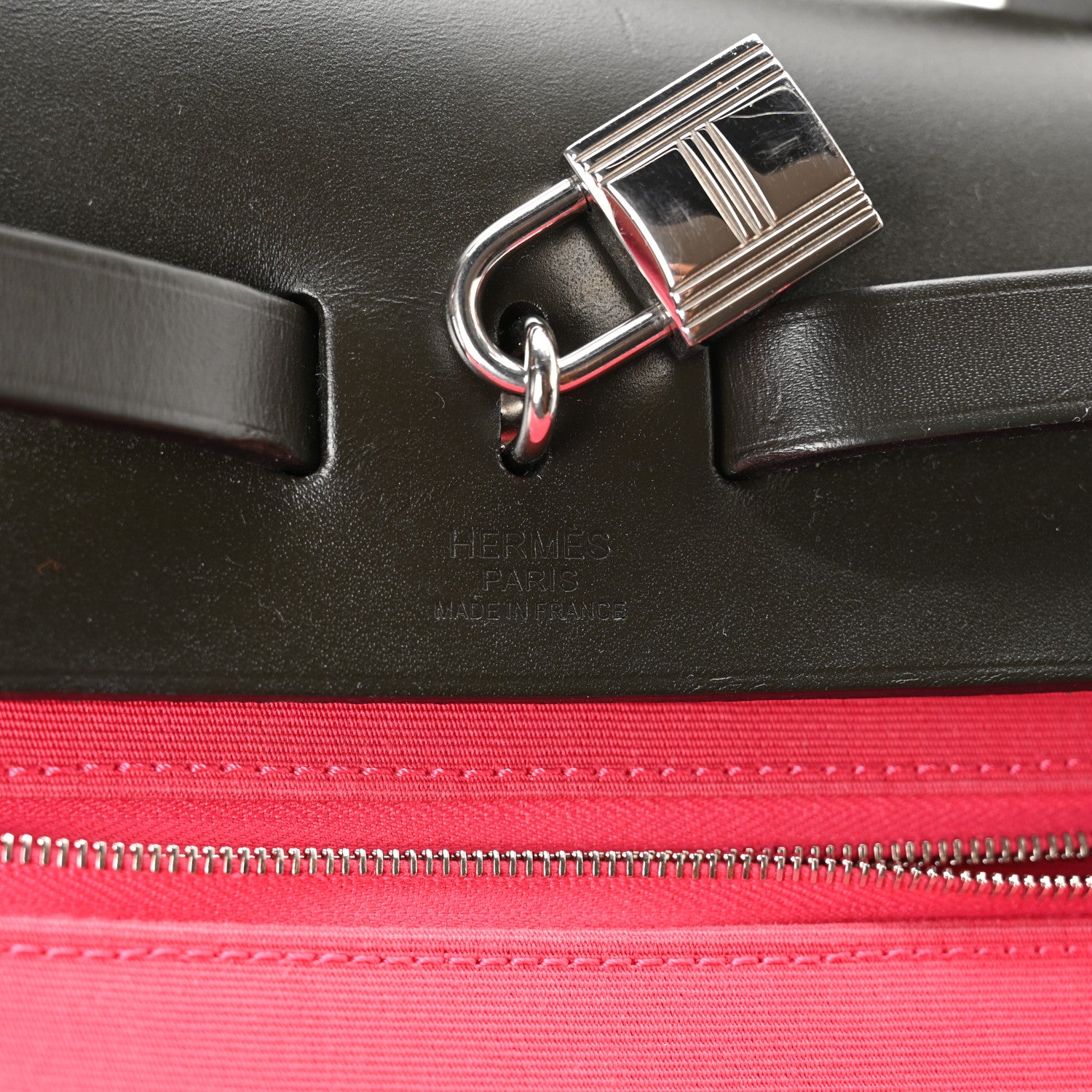 Hermes Vache Hunter Toile Herbag Zip 31 PM Rose Extreme Black 7 of 11