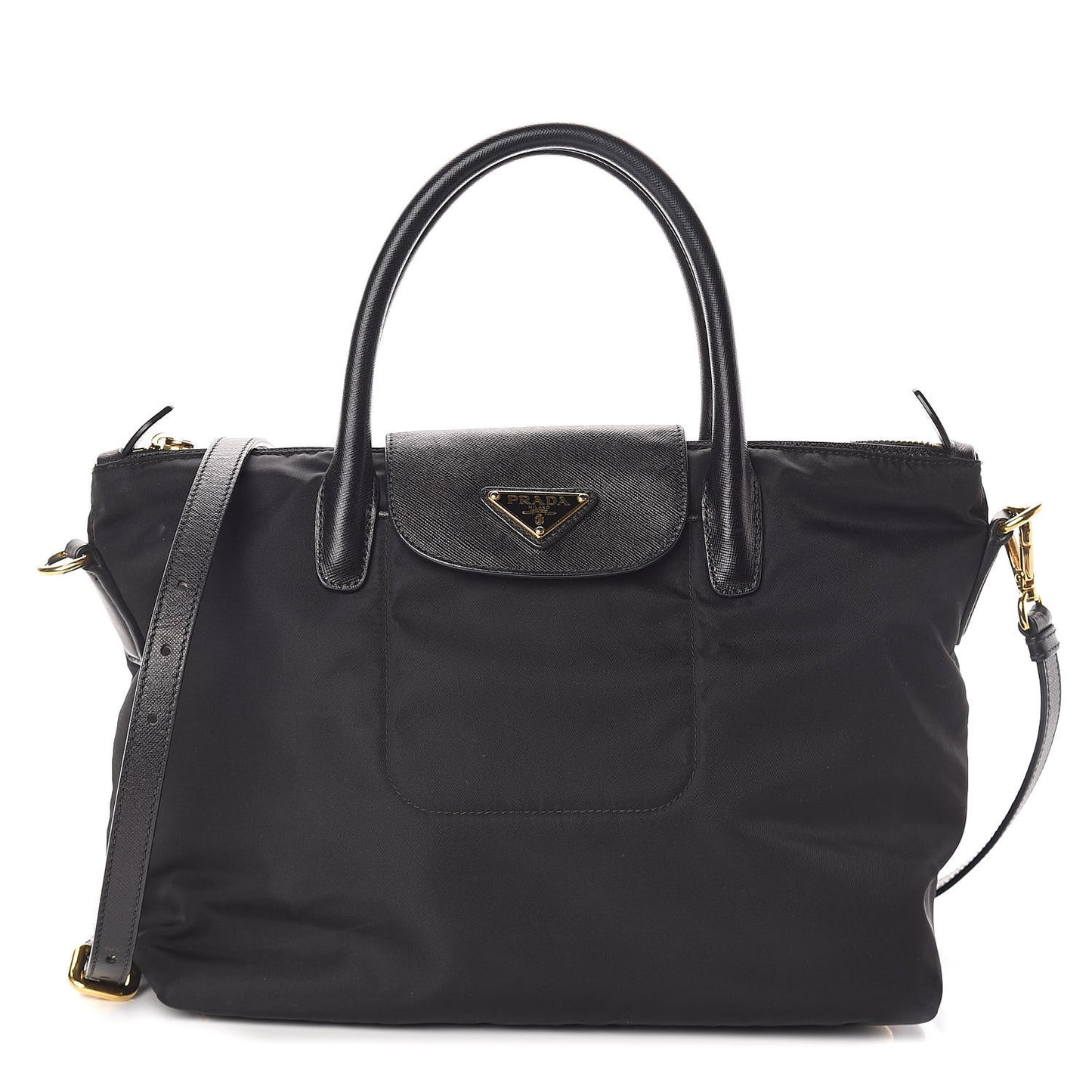 Tessuto Nylon Saffiano Tote Black