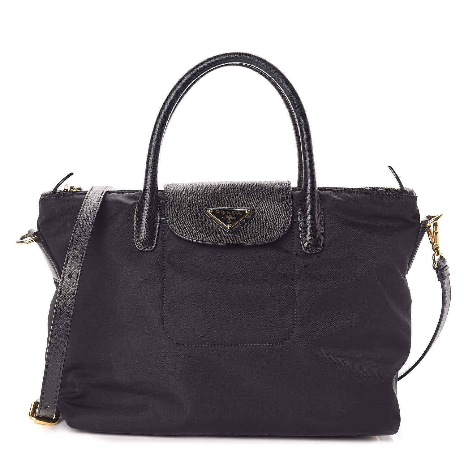 Prada Tessuto Nylon Saffiano Tote Black 1 of 10