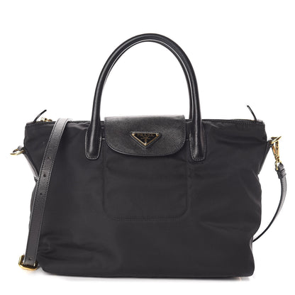 Prada Tessuto Nylon Saffiano Tote Black 1 of 10