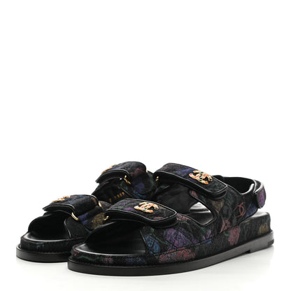 Chanel Denim Quilted Dad Sandals 37.5 Black Multicolor 3 of 10