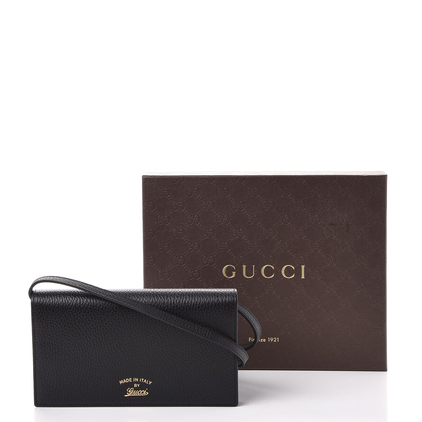 Dollar Calfskin Mini Swing Wallet Bag Black