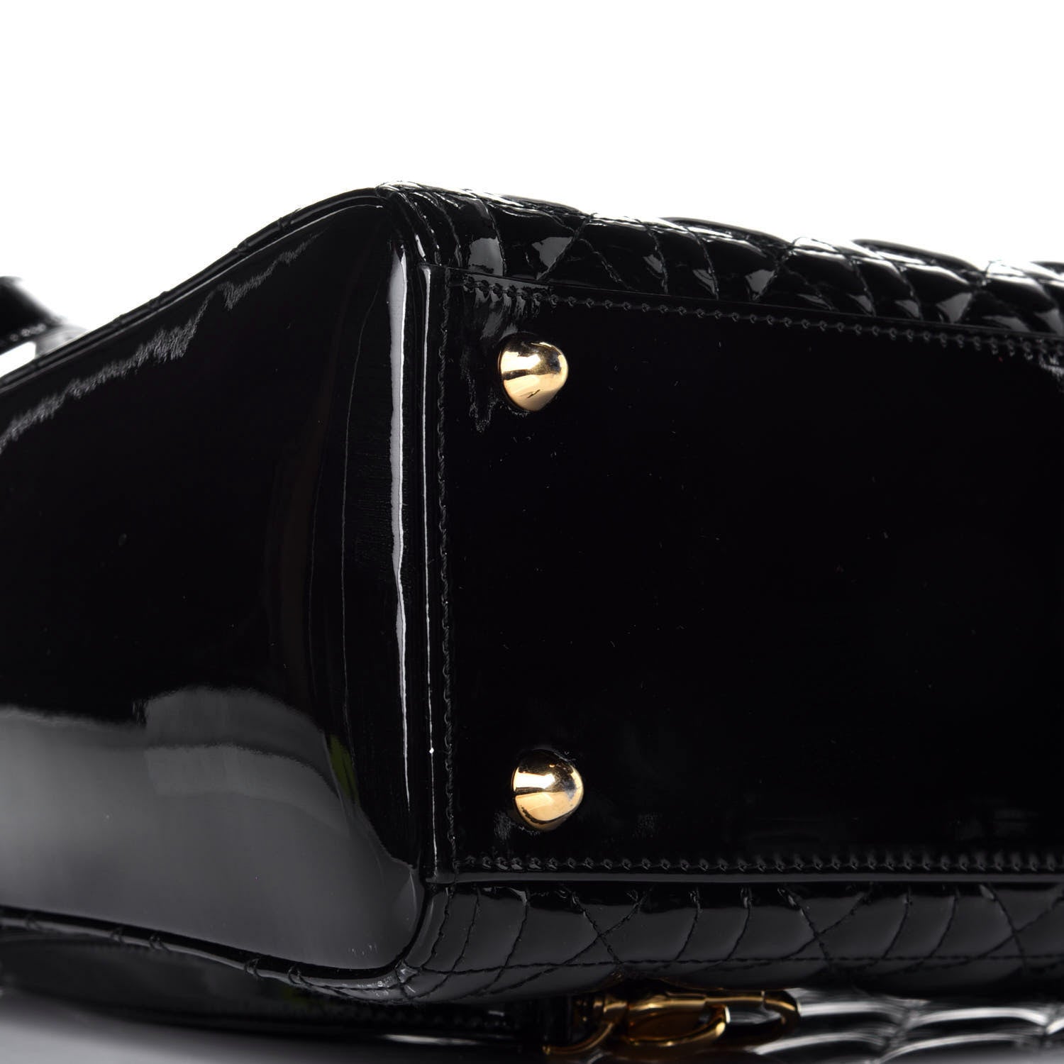 Christian Dior Patent Cannage Large Lady Dior Black 10 of 12