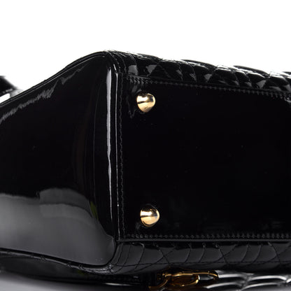 Christian Dior Patent Cannage Large Lady Dior Black 10 of 12
