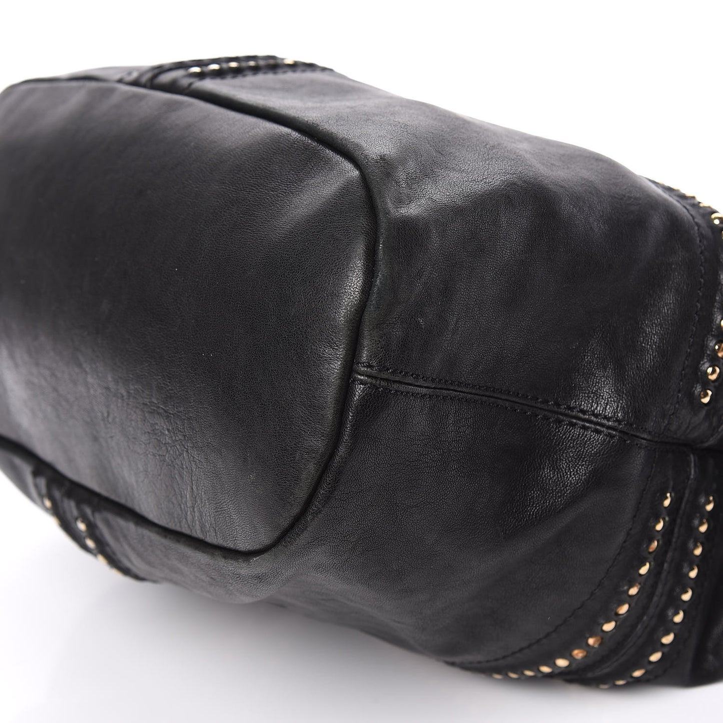 Lambskin Studded Medium Nightingale Black