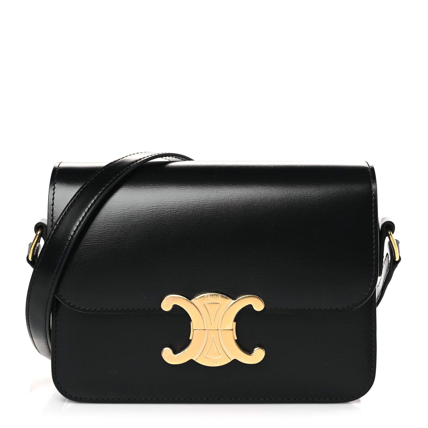 Celine Shiny Calfskin Teen Triomphe Black 1 of 9