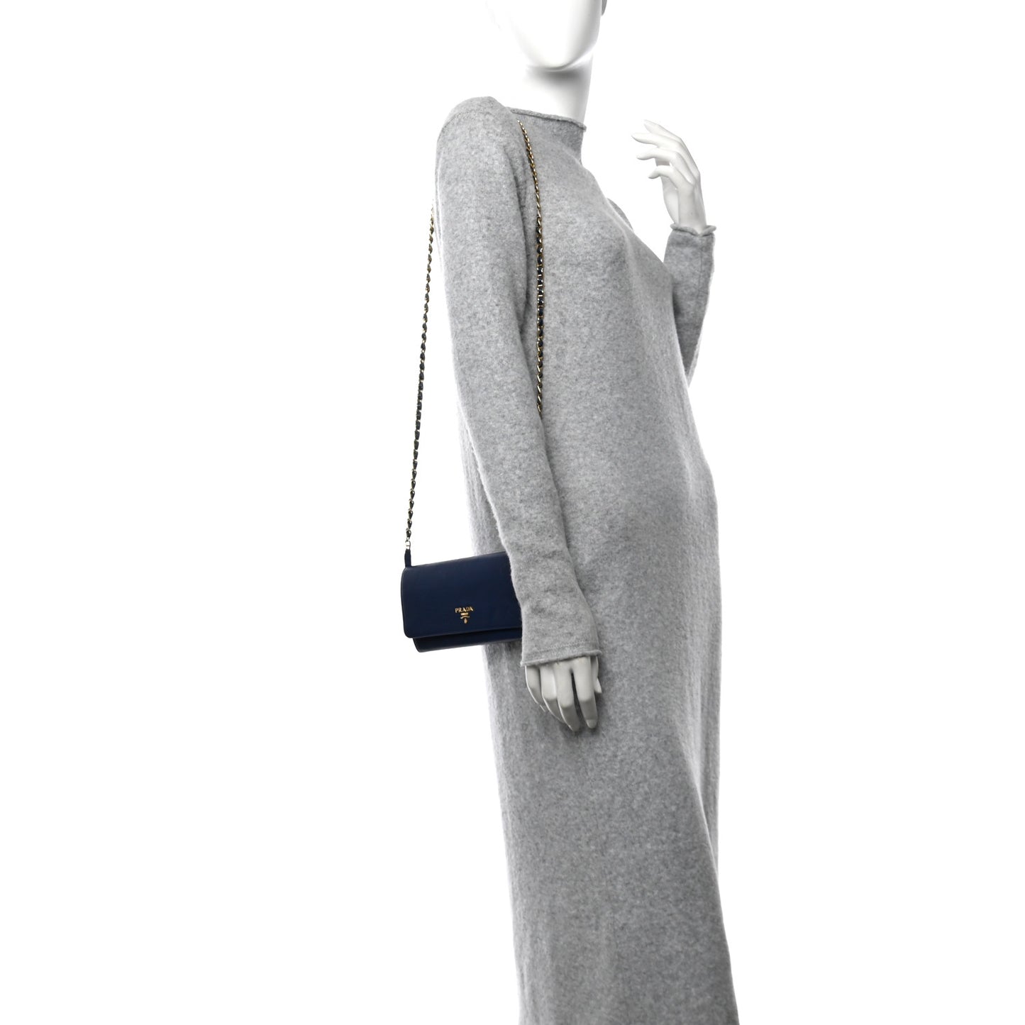 Saffiano Metal Oro Chain Wallet Bleuette